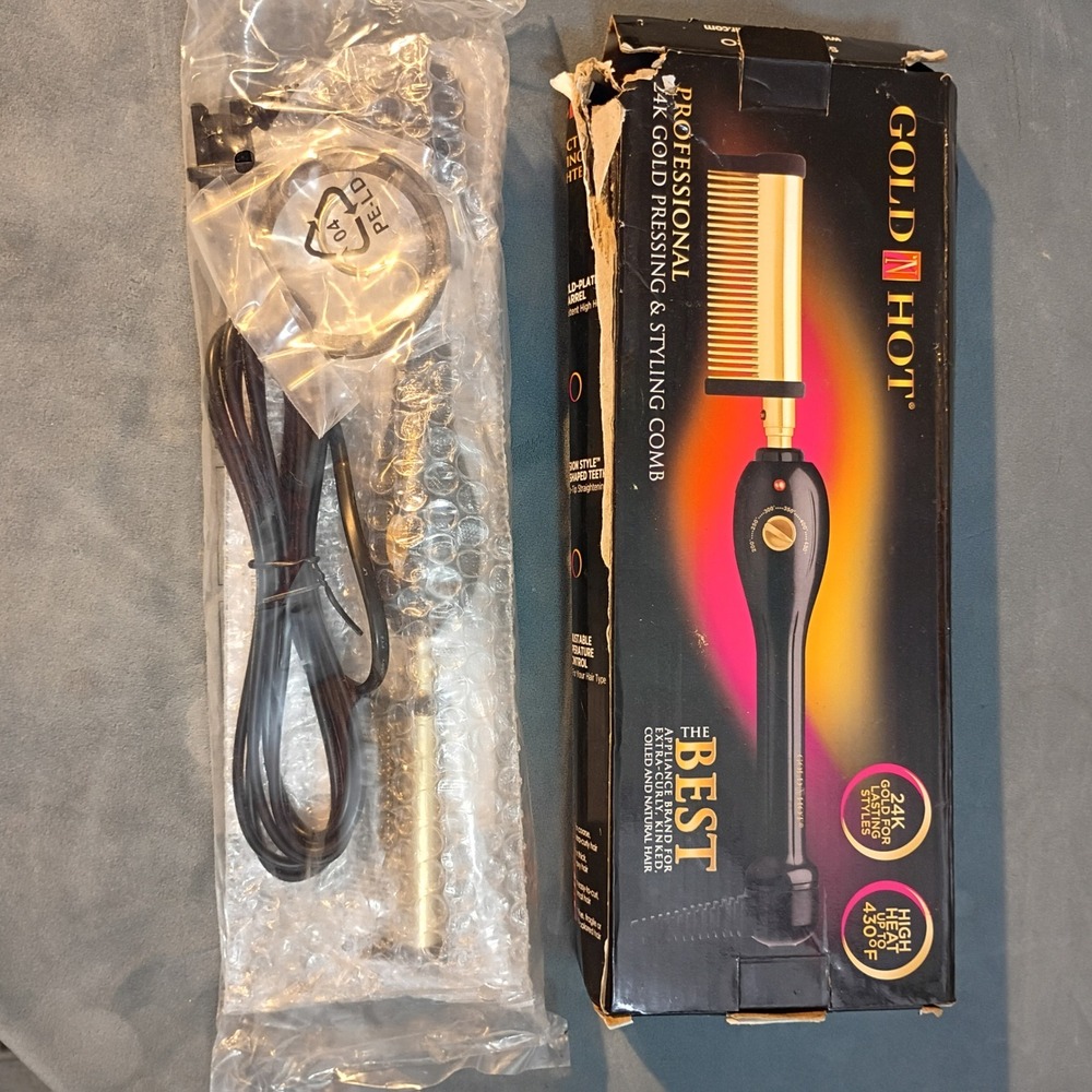 Gold N Hot Professional 24K Gold Pressing Styling Comb GH2202 High Heat 430F